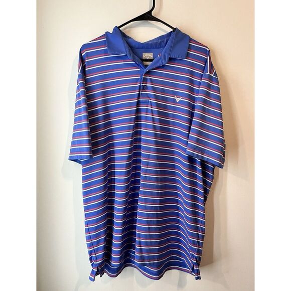 Callaway Opti Dry Sports Polo Blue Striped Size‎ XL Gd - Picture 1 of 5
